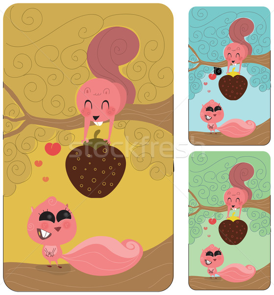 Squirrel Love Couple, Valentines Gift Stock photo © Morphart