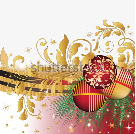 Klasszikus karácsonyi üdvözlet díszes elegáns retro absztrakt Stock fotó © Morphart