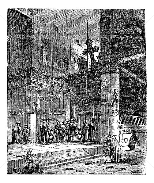Church of the Nativity, Bethlehem, Israel, vintage engraving. Stock photo © Morphart