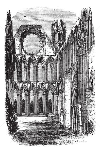Elgin Cathedral in Moray, Scotland, vintage engraving Stock photo © Morphart