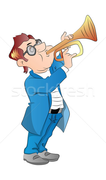 Vector of a man blowing trumpet. Stock photo © Morphart