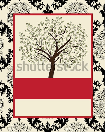 Vintage invitation card with ornate elegant abstract floral tree Stock photo © Morphart