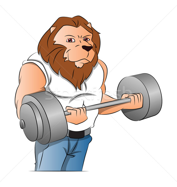 Half-man Half-lion Bodybuilder, illustration Stock photo © Morphart