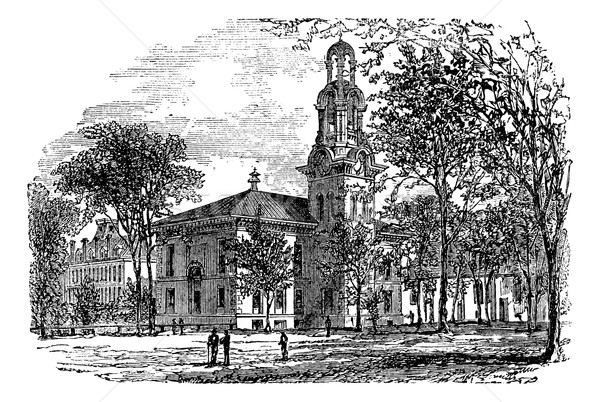 City Hall in Lawrence, Canada, vintage engraving Stock photo © Morphart