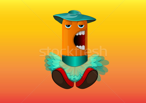 Criatura disfarçar ilustração laranja monstro azul Foto stock © Morphart