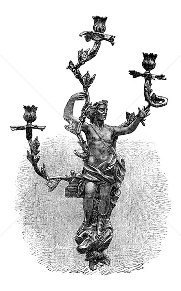 Branched Candelabra, vintage engraving Stock photo © Morphart