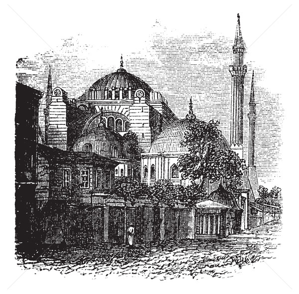 Isztambul Törökország klasszikus vésés öreg gravírozott Stock fotó © Morphart