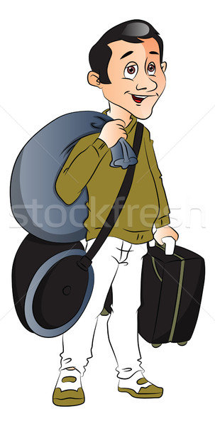 Vector of happy man with luggage. Stock photo © Morphart