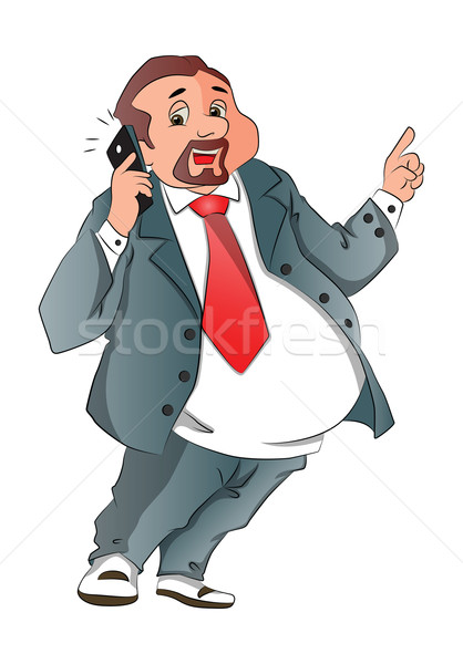 Vector of a happy businessman talking on cellphone. Stock photo © Morphart