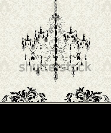 Stock photo: Vintage invitation card with ornate elegant abstract floral desi