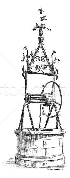 Well Renaissance, Iron Forge, in Toulouse, France, vintage engra Stock photo © Morphart