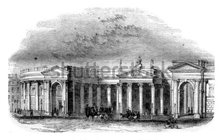 Stock photo: Glyptothek museum, Munich, Germany, vintage engraving