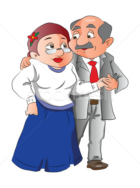 Vector of mature couple looking at each other. Stock photo © Morphart