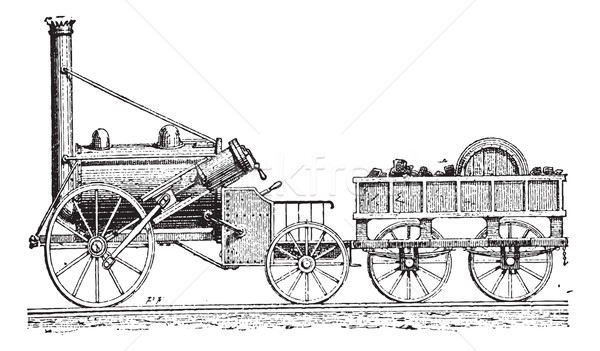 Stephenson's Rocket, vintage engraving Stock photo © Morphart