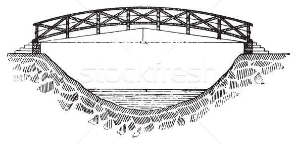 Kładka vintage wyryty ilustracja stron Zdjęcia stock © Morphart