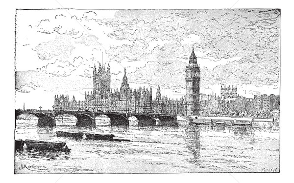 Westminster pont maisons parlement Londres Angleterre [[stock_photo]] © Morphart