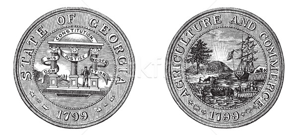 Great Seal of the State of Georgia USA vintage engraving Stock photo © Morphart