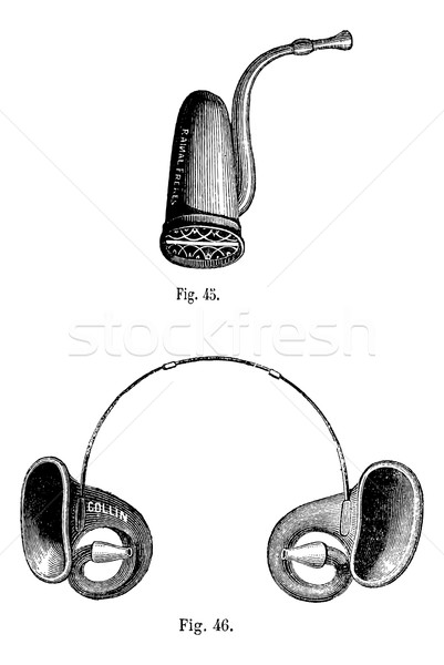 Fig. 45. Cornet English Fig 46. Conques acoustic, vintage engrav Stock photo © Morphart