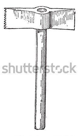 Stock photo: Toothed Chisel-end Hammer, vintage engraving