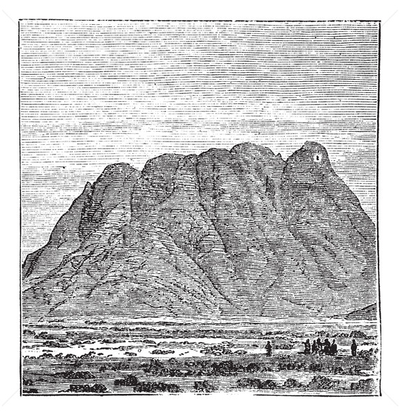 Mount Sinai or Mount Horeb in Sinai Peninsula Egypt vintage engr Stock photo © Morphart