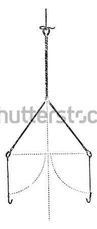 Double Fish Hook, vintage engraving Stock photo © Morphart