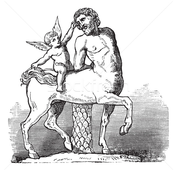 Chiron Centaur and Cupid statue or Furietti Centaurs and cupid v Stock photo © Morphart