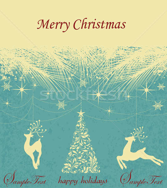 Vintage Christmas card with ornate elegant retro abstract floral Stock photo © Morphart