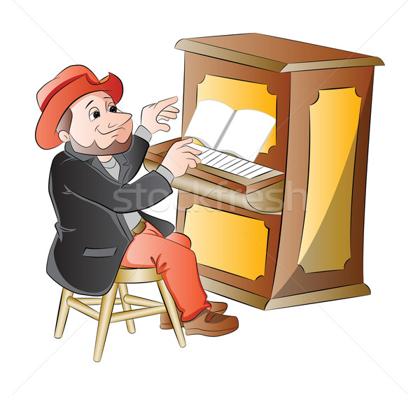 Man Playing the Piano, illustration Stock photo © Morphart