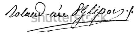 Signature of Victor de Riquetti or Marquis de Mirabeau (1715-178 Stock photo © Morphart