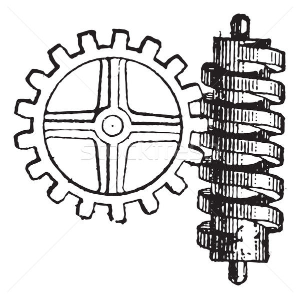 Endless screw, vintage engraving. Stock photo © Morphart