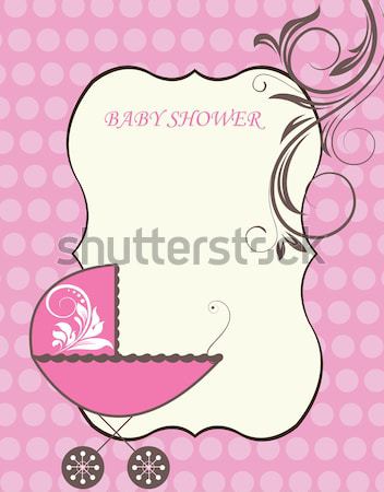 Vintage baby shower invitation card with ornate elegant abstract Stock photo © Morphart