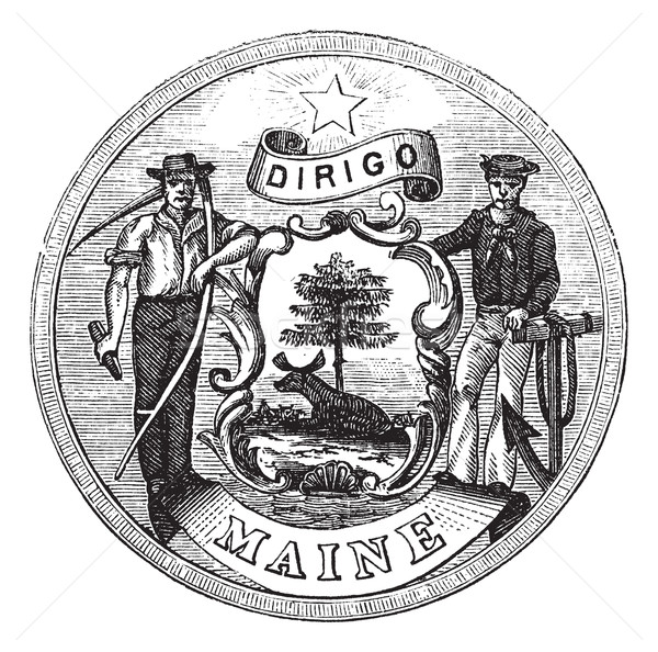 Great Seal of the State of Maine, United States, vintage engravi Stock photo © Morphart