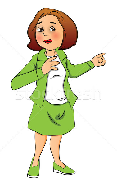 Vector of woman pointing at something suspicious. Stock photo © Morphart