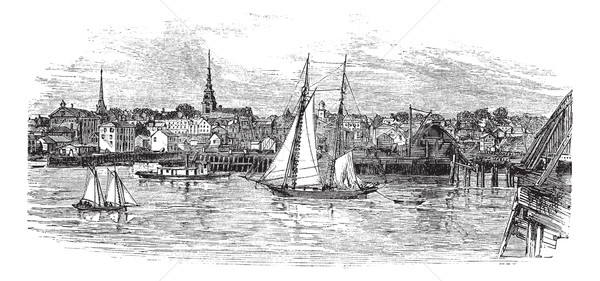 Newburyport in Massachusetts, USA, vintage engraved illustration Stock photo © Morphart