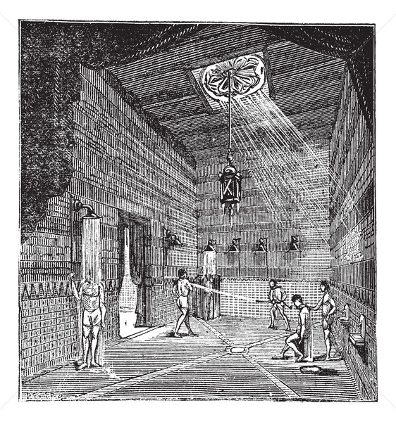 The roman period Shower room vintage engraving Stock photo © Morphart