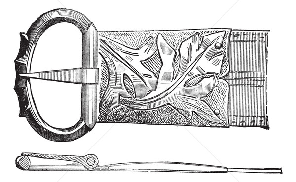 Belt buckle of fifteenth century vintage engraving Stock photo © Morphart