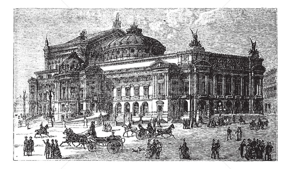 The new opera in Paris, France, late 1800s, vintage engraving Stock photo © Morphart