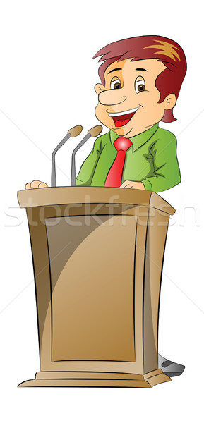 Vector portrait of businessman at podium. Stock photo © Morphart