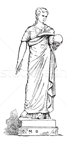 Statue of Urania, Muse of Astronomy, vintage engraving Stock photo © Morphart