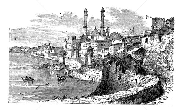 Stock photo: Varanasi or Banares or Banaras, in Uttar Pradesh, India, vintage