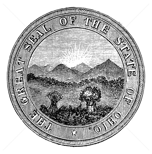 Seal of the State of Ohio. vintage engraving Stock photo © Morphart