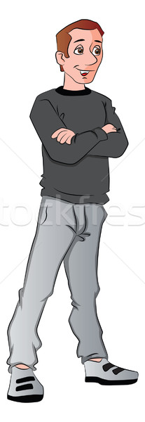 Vector of man standing with arms crossed. Stock photo © Morphart