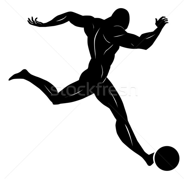 Voetbal illustratie zwarte silhouet man Stockfoto © Morphart