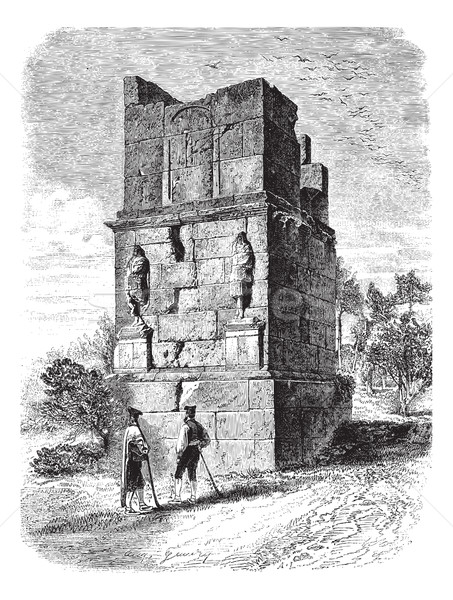  The Scipio's Tower, near Tarragona. - Drawing of Gaudry, of aft Stock photo © Morphart