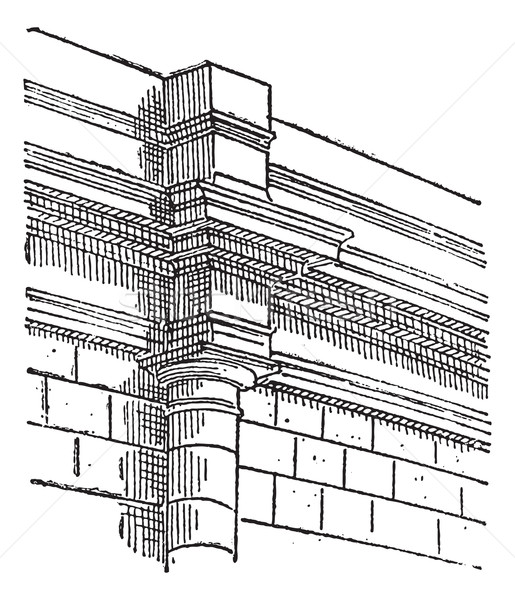 Pilaster, a projecting column, vintage engraving. Stock photo © Morphart