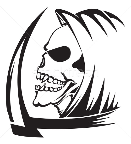 Tattoo of a grim reaper with scythe, vintage engraving. Stock photo © Morphart