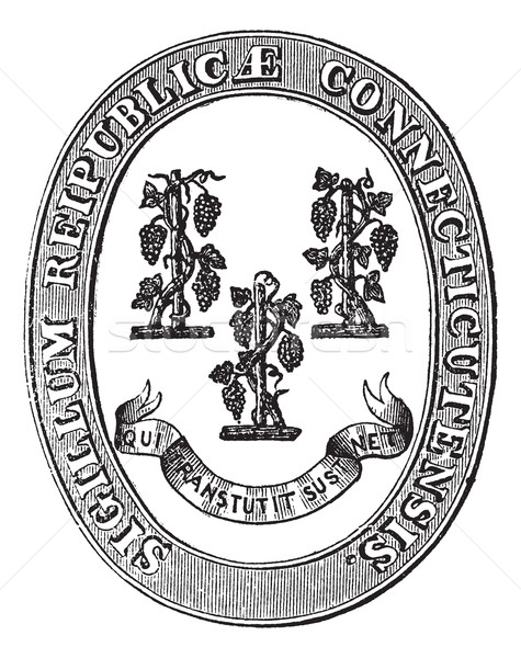 Seal of Connecticut vintage engraving Stock photo © Morphart