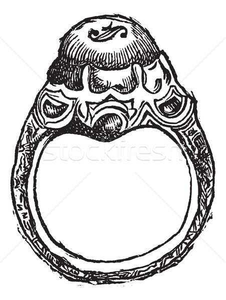 Ring of Frederick the Great vintage engraving Stock photo © Morphart
