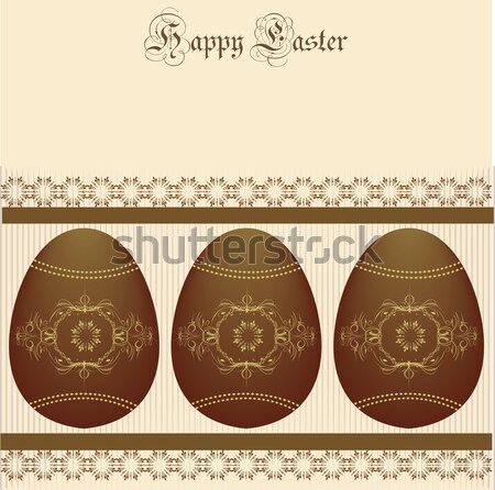 Klasszikus húsvét meghívó díszes elegáns absztrakt Stock fotó © Morphart