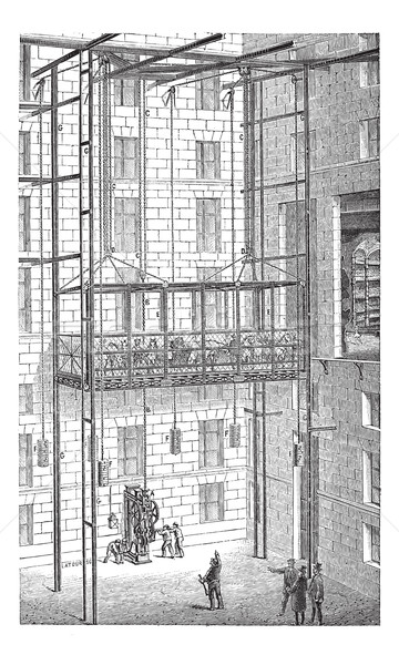 Lift opera Párizs Franciaország klasszikus vésés Stock fotó © Morphart